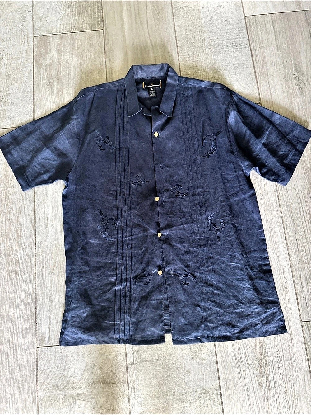 Steve Adams Men's Linen Short Sleeve Shirt L